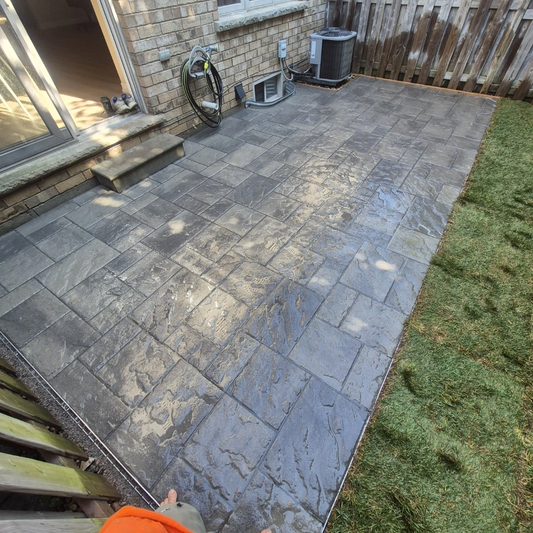 Finished backyard interlock patio