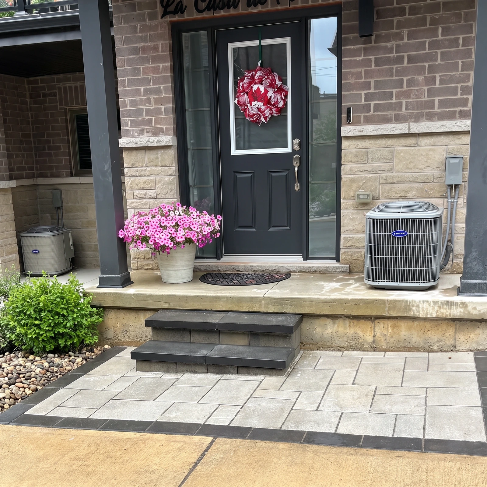 Front entrance hardscape and steps