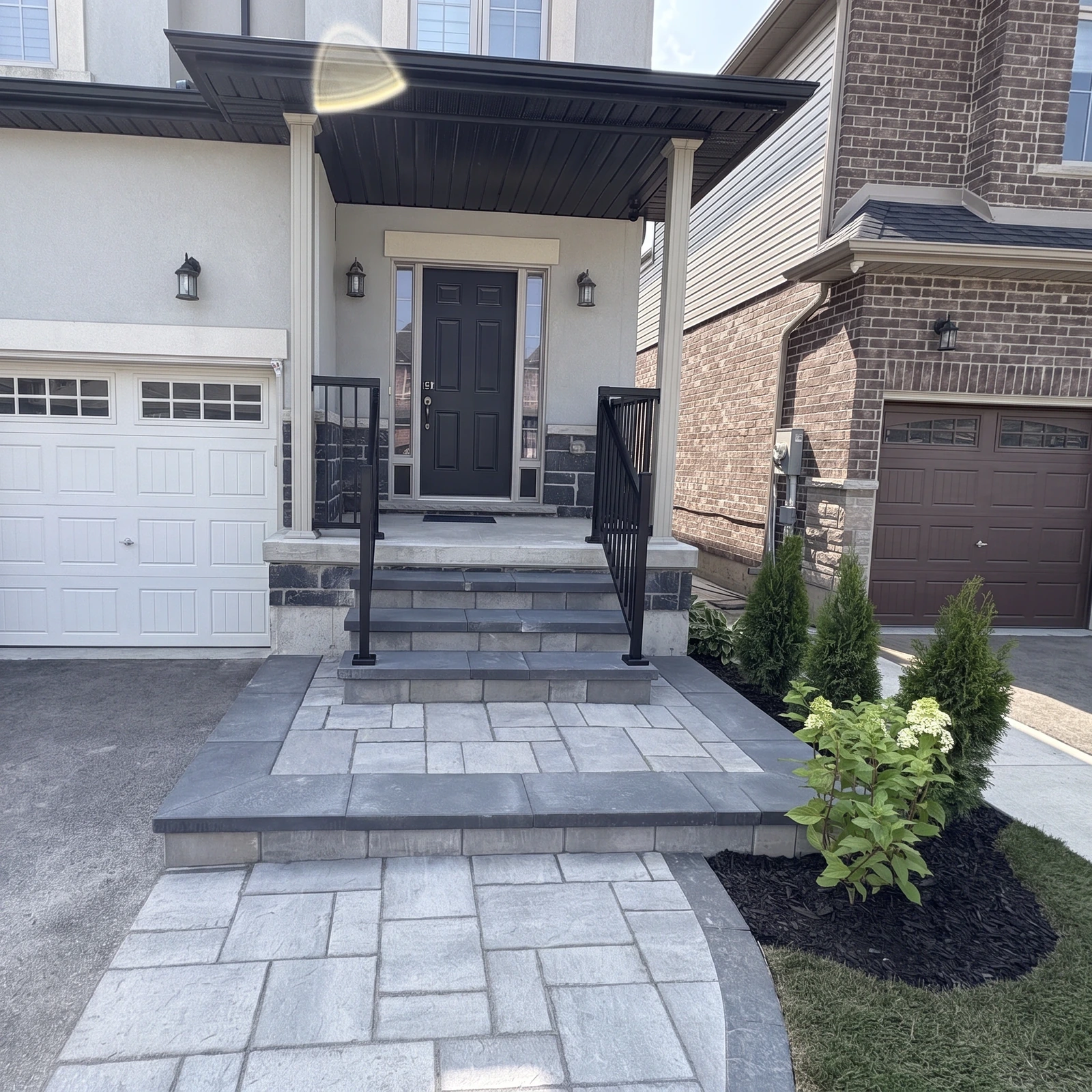 Front steps and walkway hardscape
