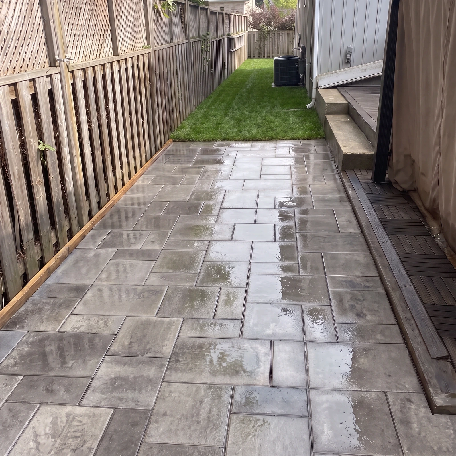 Finished side yard patio