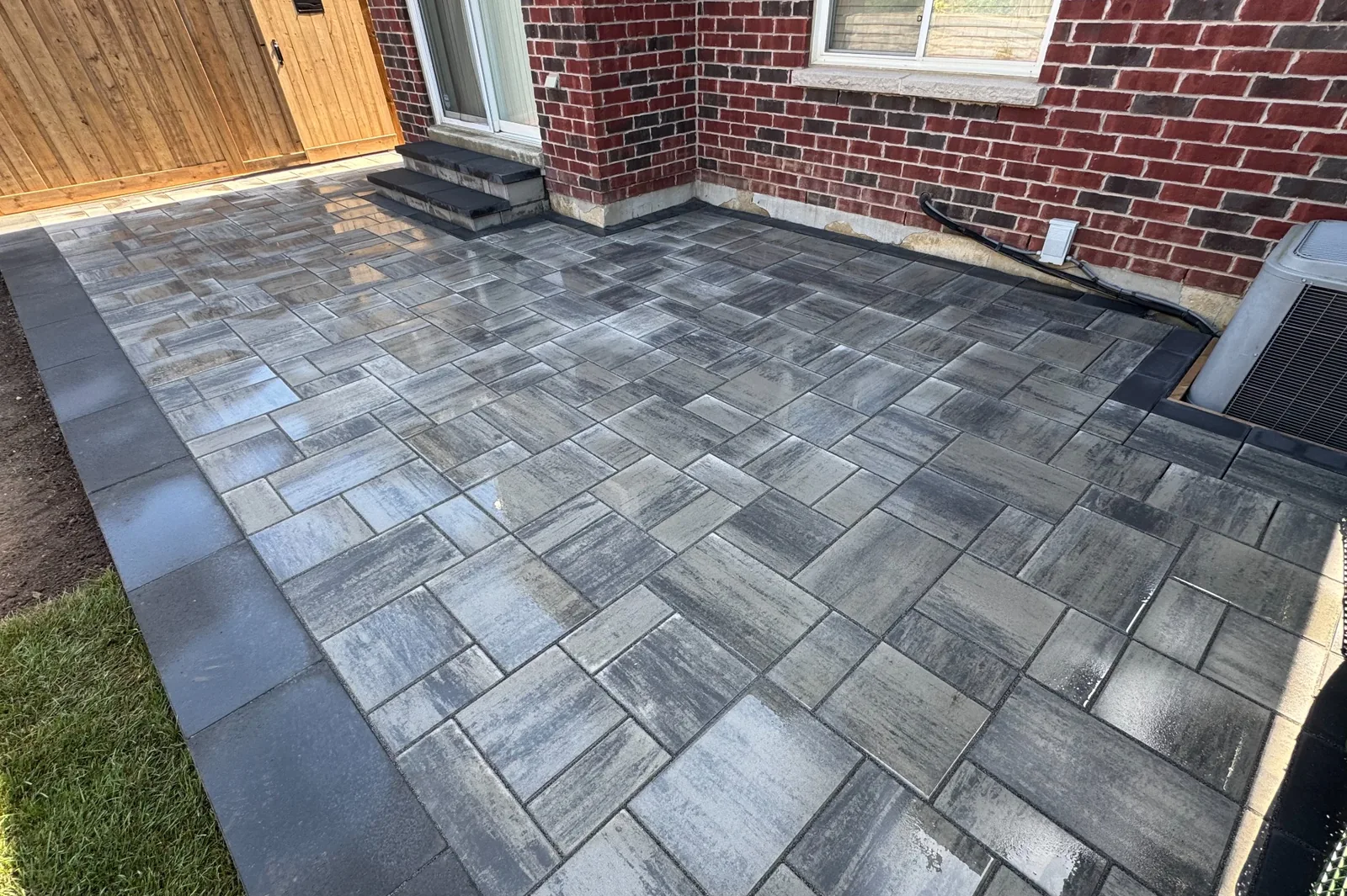 Dark interlock patio