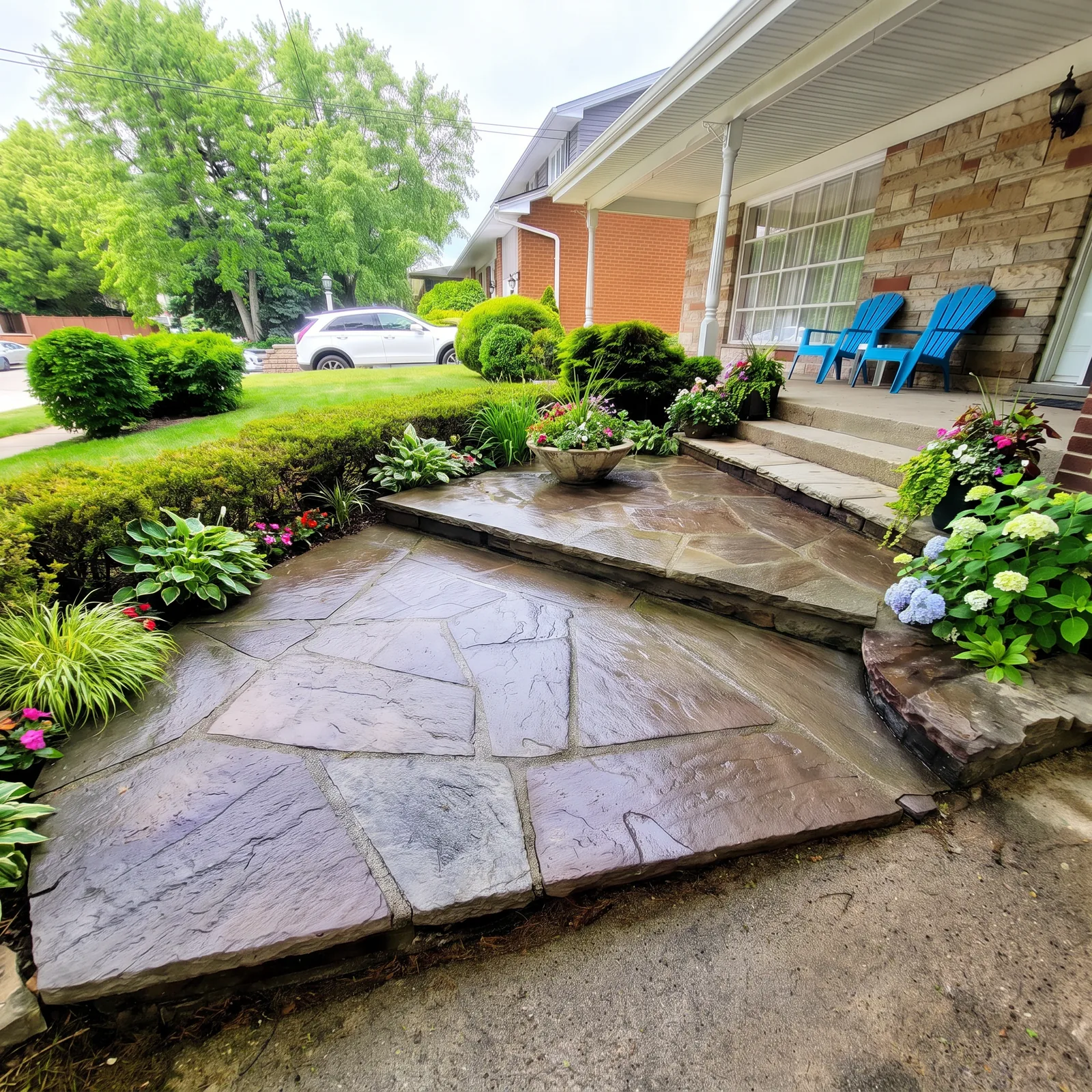 Natural stone garden entry