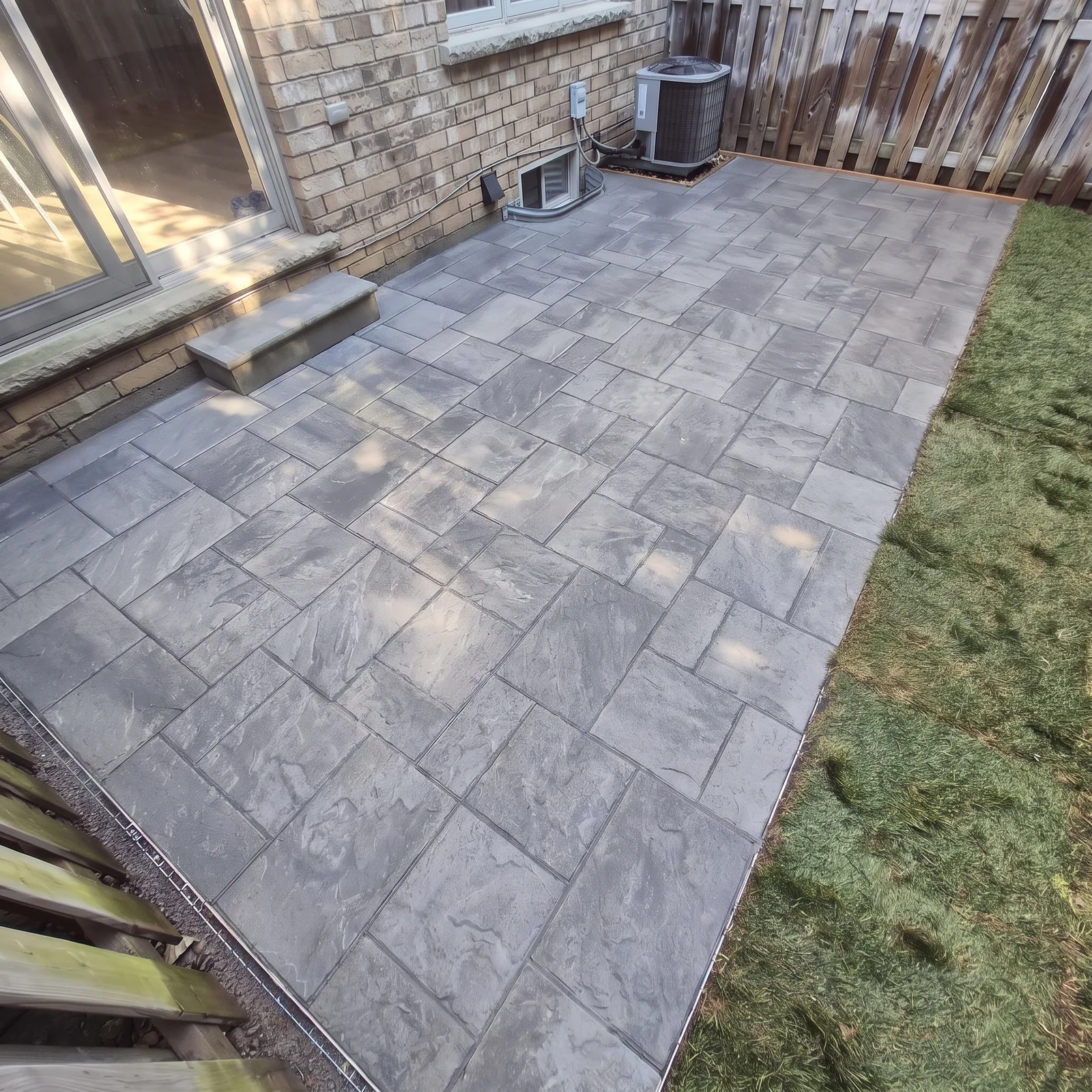 Finished Bloom grey interlock patio project
