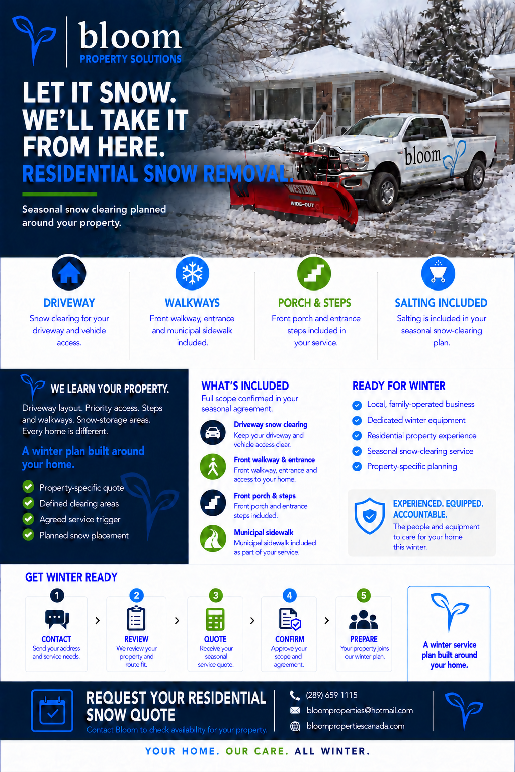 Bloom Residential Snow Removal brochure